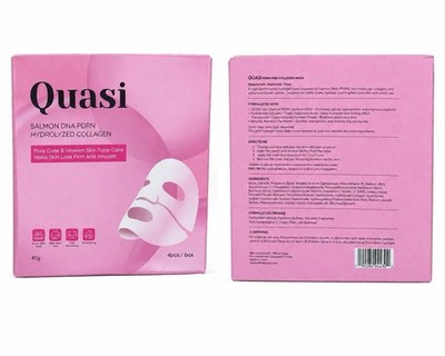 Quasi PDRN Pink Collagen Hydrogel Face Mask 4Pack 40g Salmon DNA Korean Skincare