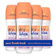 Dry Idea Unscented Roll On Deodorant  Antiperspirant 3.25 Ounce Pack of 4 