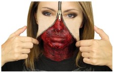 Adults Zipper Zip Face Liquid Latex Set Horror Special Effects Halloween Make Up
