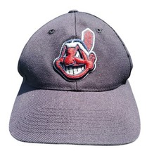 Vintage Cleveland Indians Grossman Cap Co. Adjustable Wool Hat Navy With logo...