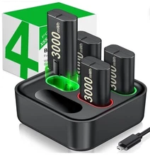 Beboncool Xbox Rechargeable Battery Pack & Charging Station – 4x 1200mAh(3000mWh