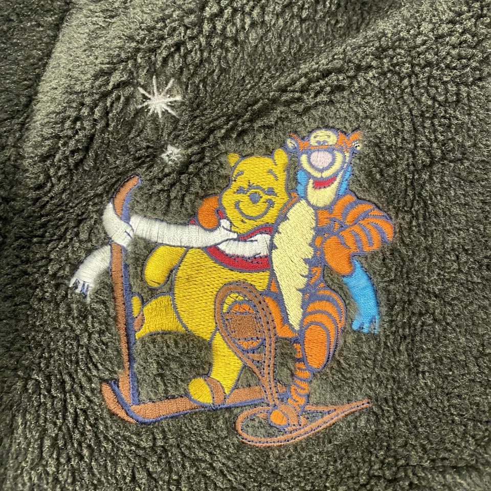 Chaqueta polar para mujer Disney Store grande gris con botones Pooh Tigger bordada Foto 2 de 4