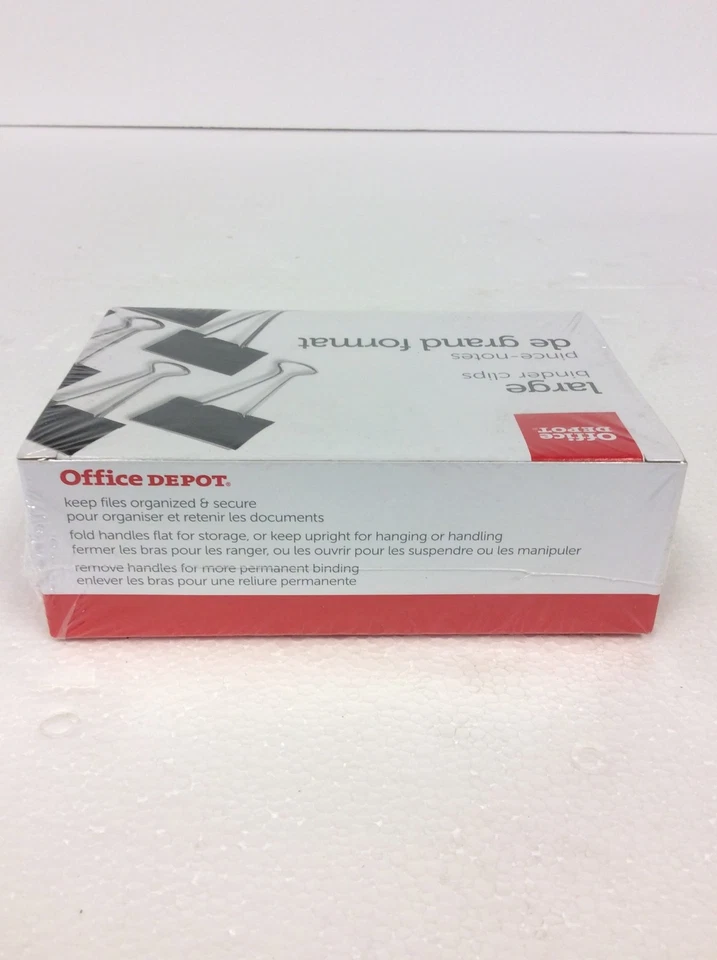 NUEVO Lote De 24 Clips Carpeta Grande Office Depot 308-957, Capacidad 1", ENVÍO GRATUITO Foto 3 de 4