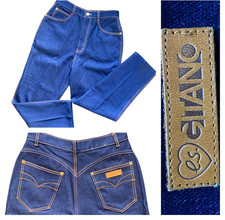 Vintage 80s Womens Gitano Dark Wash High Rise Jeans Tapered Straight 12 short VT