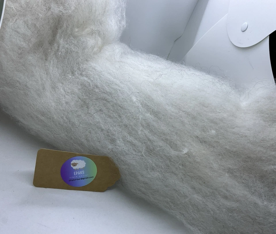 Merino Mohair Carded Batt Natural Colors Spinning From Raw Wool - Image 4 of 4