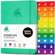 Clever Fox Planner Non Dated Weekly Planner Organizer Journal A5 (Emerald)