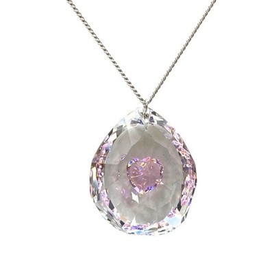 Swarovski Neon Pink Heart Pendant Necklace, Crystal, Silver, 1119265