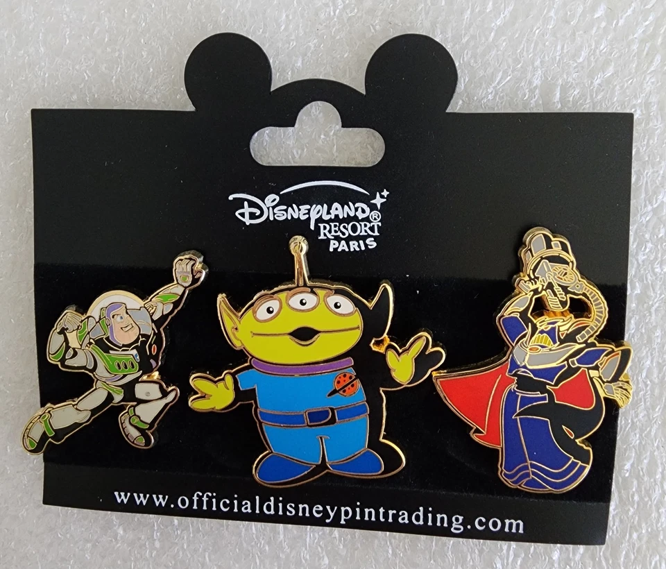 DISNEYLAND RESORT PARIS ~ JUEGO DE 3 PINES TOY STORY ~ BUZZ~ALIEN~ZURG~ ¡ENVÍO GRATUITO! Foto 2 de 4