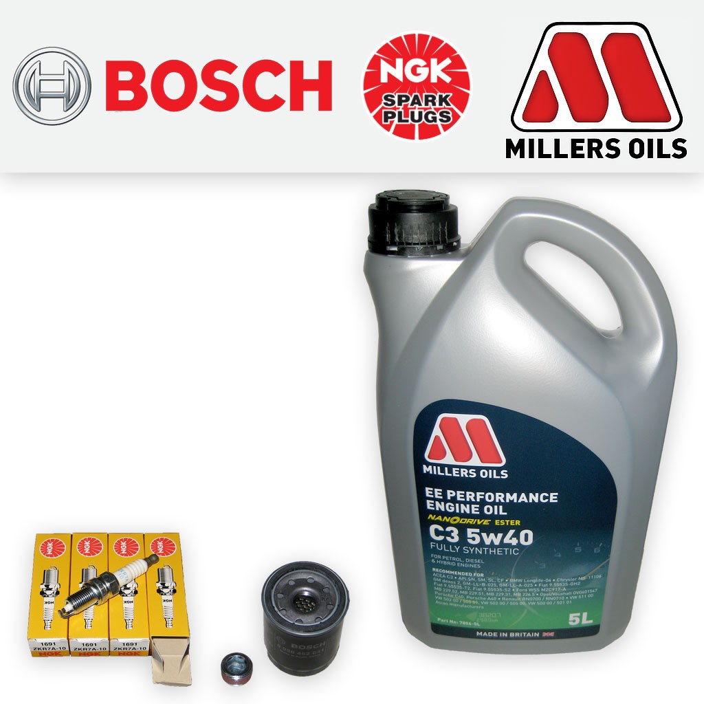SERVICE KIT FIAT GRANDE PUNTO EVO (199) 1.4 8V OIL FILTER PLUGS +OIL (2005-2012)