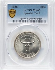 1935-Spanish Trail Classic Commemorative Silver Half Dollar-50c-PCGS MS 65