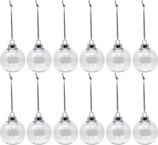 Creative Hobbies 3.15 83mm Round Clear Plastic Ball Christmas Ornaments - ...
