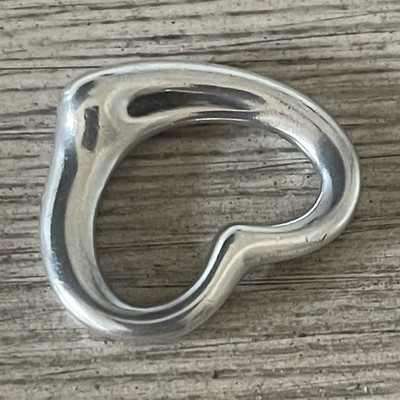 Silver Tone Open Heart Charm Pendant in Silver Metal, No Stones, Love Theme