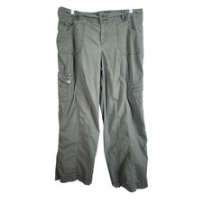 Y2K Vtg Cargo Pants Size 12 Green Khaki Baggy Pockets Grunge Skater Large Women