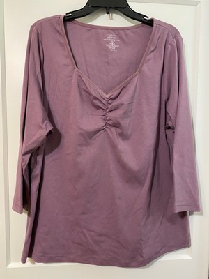 Womans Knit Top Plum Size 18/20 Stretch Cotton