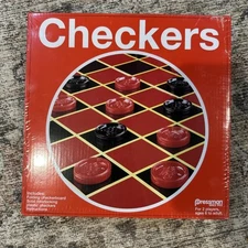 Pressman Checkers Classic Game With Folding Board  Interlocking Checkers Sealed.
