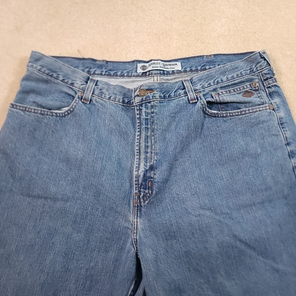 Мужские джинсы Harley Davidson взрослый размер 40/30 синие брюки свободного покроя легкая стирка - Изображение 2 из 4