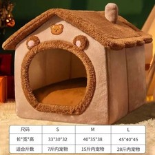 Dog House Kennel Pet Dog Cat Bed for Small Dogs Winter Warm Plush Cat Bed Nest
