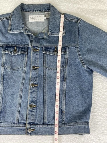 VTG Tehama-Clint Eastwood American Flag Embroidered Denim/Jean Jacket Unisex S image 9