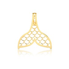 Mermaid Tail 18k Solid Yellow Gold charm for Chain for Girls and Women