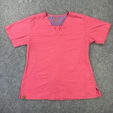 Carhartt Scrub Top Shirt Womens Small Pink C17008 V Neck Pockets Medical