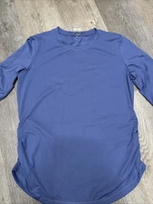 Calia by Carrie Underwood Everyday Blue Long Sleeve Ruched Shirt Large
