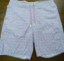 Johnnie-O Mens Large Geometric Swim Trunks Mesh Lining Surf Shorts