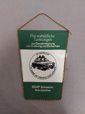 DDR Tischfahne/ Tischwimpel 35 Jahre BDVP Schwerin Schutzpolizei