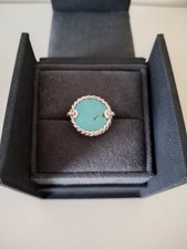 David Yurman Tourqoise And Pave Diamond Ring