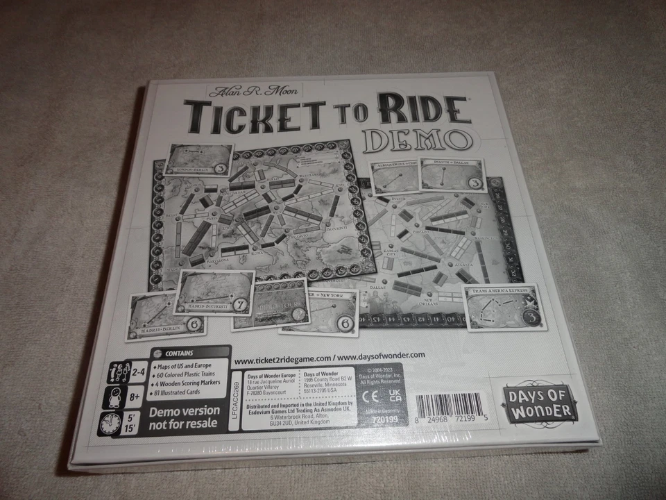 ALAN R. MOON TICKET TO RIDE DAYS OF WONDER DEMO NEW SEALED - Image 2 of 3