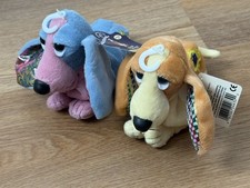 Applause Hush Puppies Beanie Bassett Hounds NEW WITH TAGS - Lot of 2 Dog Plush