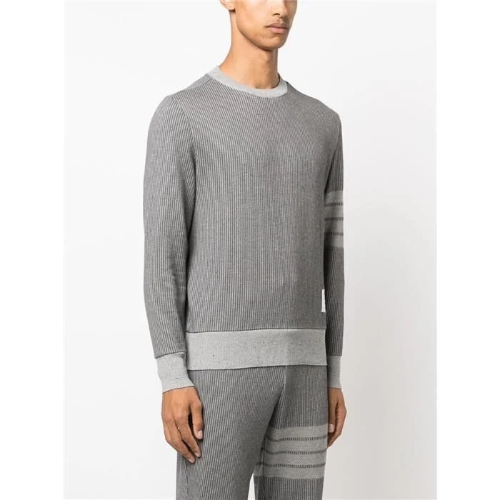 Thom Browne Felpa girocollo uomo 4 barre righe grigio 25SS 133239844