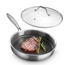 Padella Acciaio Inox Ø 26 cm Antiaderente Antigraffio per Tutti i Piani Cottura