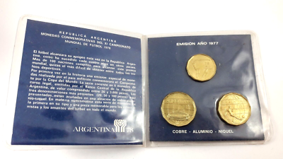 1978 FIFA World Cup Argentina Lot of 3 Conmemorative Coins Set w
