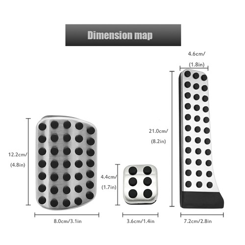 3Pcs For Mercedes-Benz C E S GLK SLK CLS SL Class Car Pedal Gas Brake Cover Pad - Bild 8 von 8
