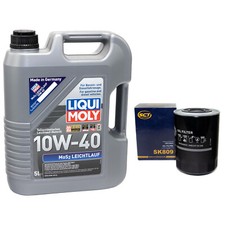Motoröl Set MOS2 Leichtlauf 10W40 5Liter Ölfilter SK809 für Citroen Fiat Renault