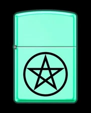Zippo Lighter-Wicca Pentacle Glow in The Dark Matte Windproof Lighter #Z5512