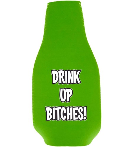 Drink up Bitches Funny Beer Bottle Coolie, Neoprene Collapsible, Optional Opener - 第 10/28 張圖片