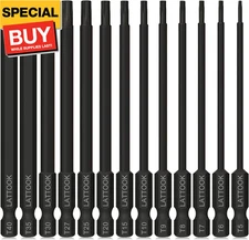 Torx Bit Set,  13-Piece Security Tamper Proof Torx Star Bits Set, Magnetic S2 St