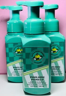 $$$AVE ~ POOLSIDE POMELO ~ 3PK ~ GENTLE FOAMING SOAP ~ Bath & Body Works