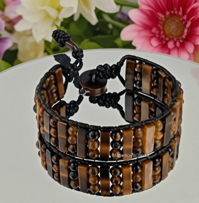 Natural Tiger's Eye Stone Bracelet for Men Energy Crystal Father's Day Gift - Image 4 of 4