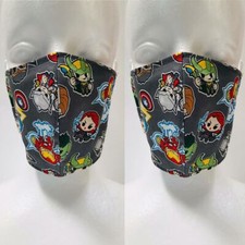 2 Packs Grey Marvel Character Cotton face cover masks.