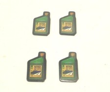 VINTAGE LOT OF 4 BP NITREX MOTOR OIL MINI MAGNETS APPROX. 2"x1" PRE-OWNED USED