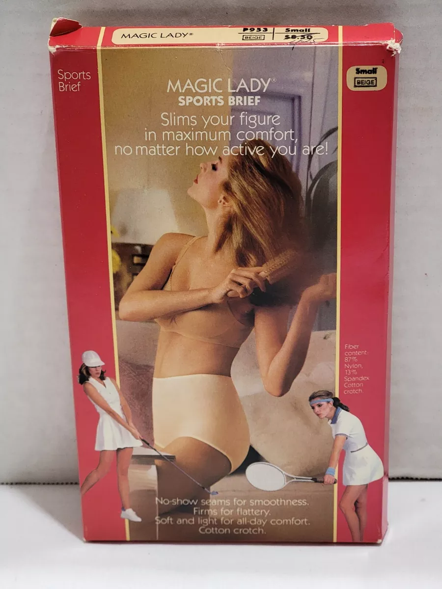 VINTAGE MAGIC LADY SPORTS BRIEF / PANTY GIRDLE SIZE SMALL P953 BEIGE TENNIS  +