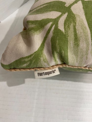 Pier 1 Imports Outdoor Tropical Embroidered Cockatoo Pillow 17" x 17" - Picture 3 of 3