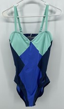 Nike Womens One Piece Bathing Swim Suit Size M Medium Blue Teal Fast Shipping