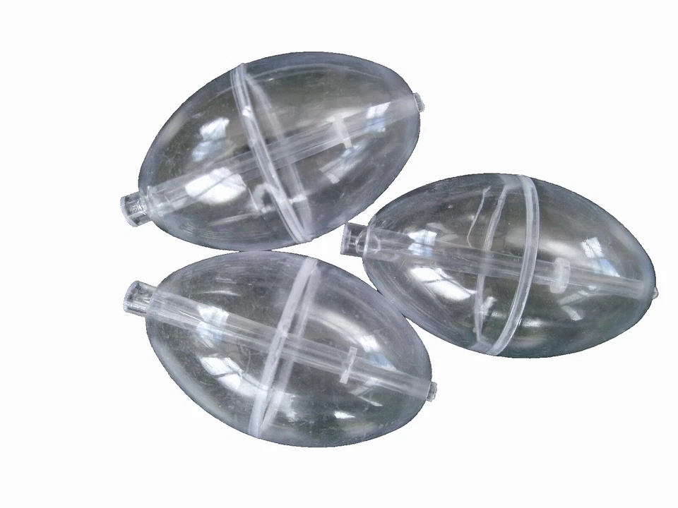 EUROFISHING 3 x MITTLERE KLARE OVALE INLINE-BLASENSCHWIMMER LÄNGE 4 cm