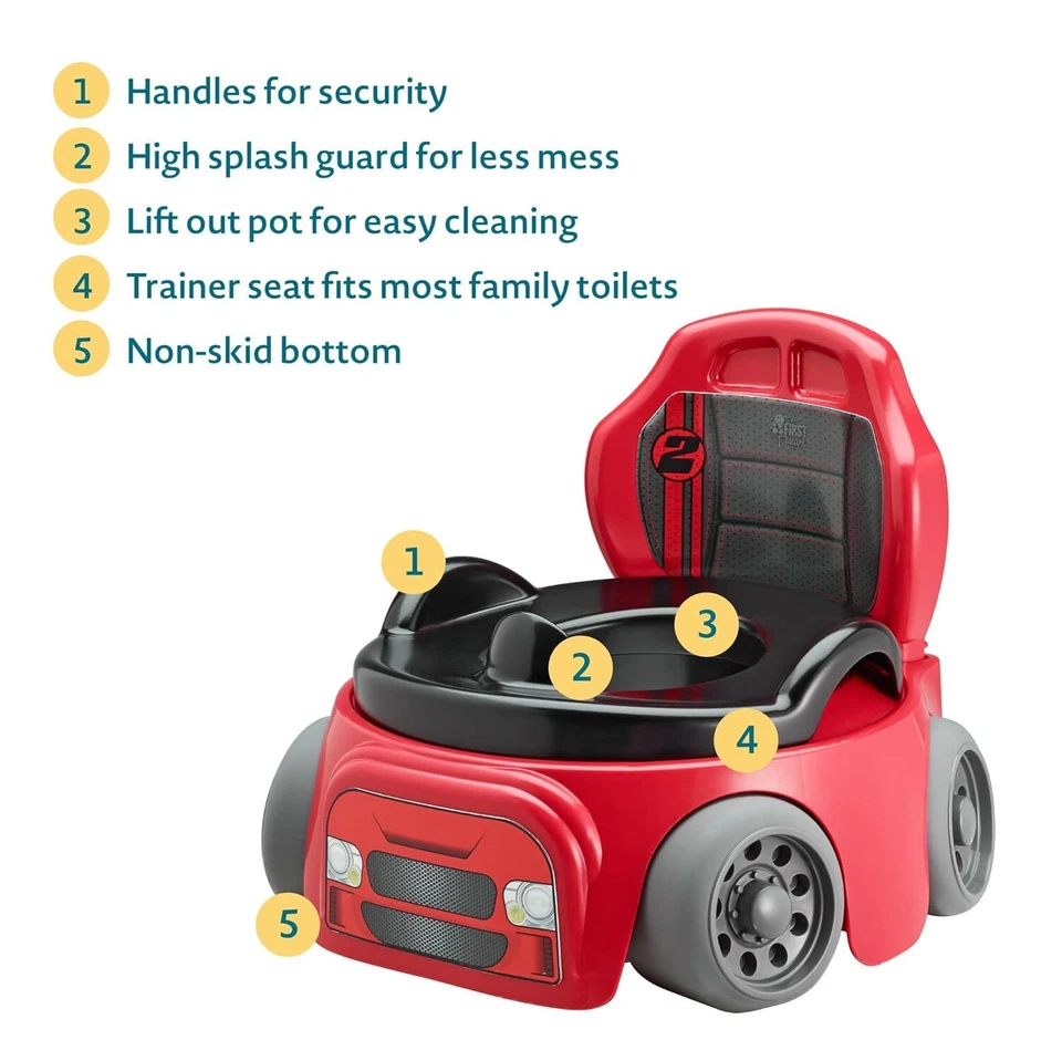 The First Years Training Wheels Racer Potty 1 Count (Pack of 1), Red - Image 4 of 4