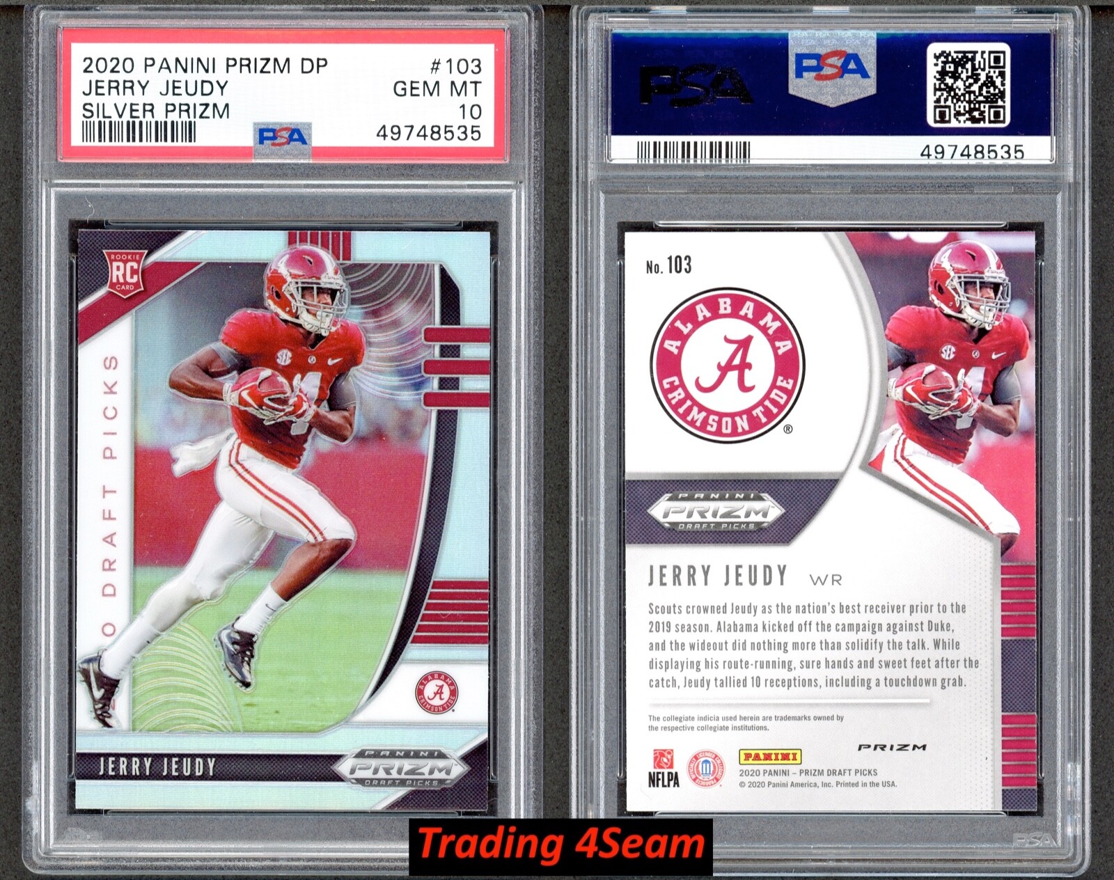 Jerry Jeudy 2020 Panini Prizm Draft #103 Silver Rookie PSA 10 Gem Mint!