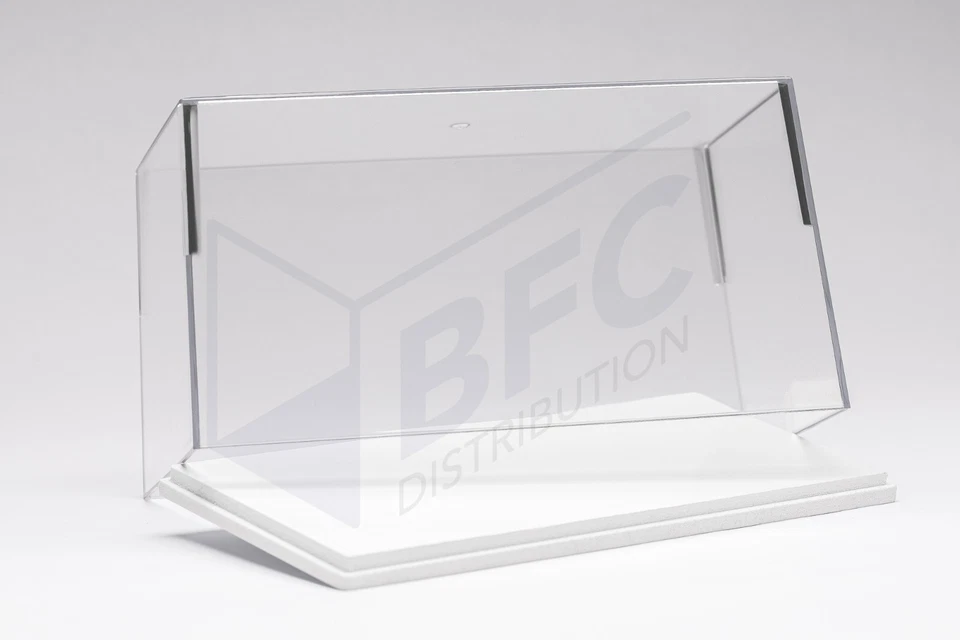 2 VETRINA 1/24 alta 11 cm + base composita bianca NUOVA - Immagine 2 di 4