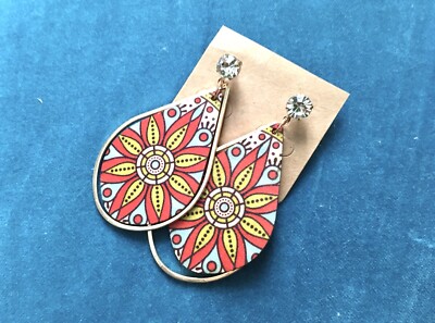 Women's Wooden Pendant Earrings